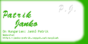 patrik janko business card